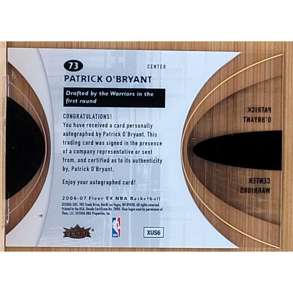 2006-07‎ FLEER EX PATRICK O'BRYANT ROOKIE AUTO  #D/399 ACETATE WARRIORS